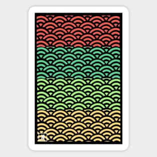 Retro Japanese Clouds Pattern RE:COLOR 17 Magnet